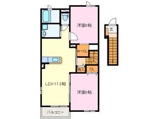 宮川駅 徒歩29分 2階の物件間取画像